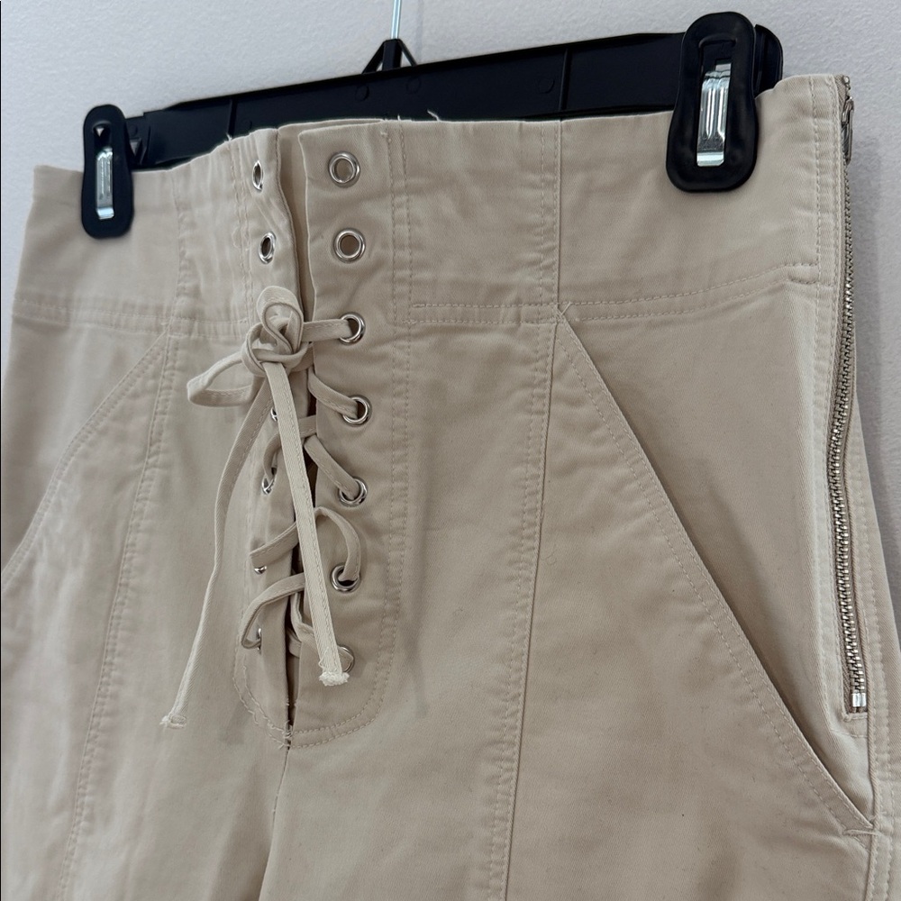 A.L.C. Women's Cream Lace-Up Straight Leg Pants